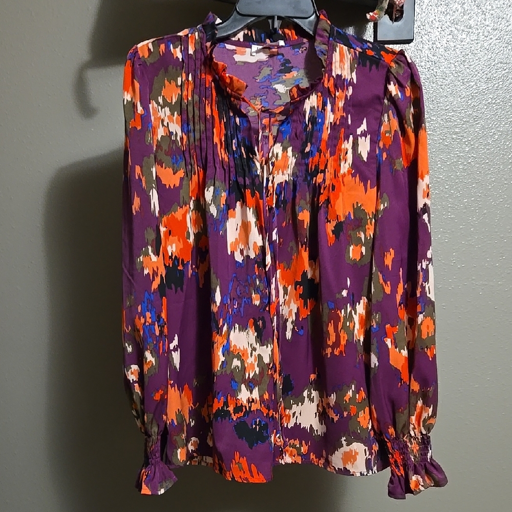 Vibrant Purple and Orange Women's Top